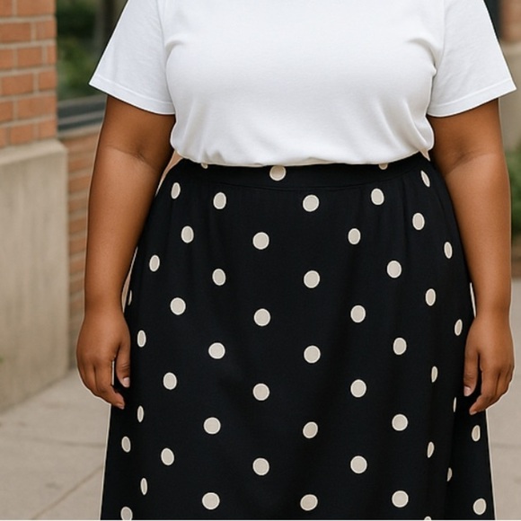 Van Heusen Skirt, Black and White polka dots, Womens size 18 - Picture 1 of 5